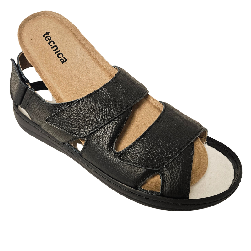 Tecnica men's sandal with Velcro – Black