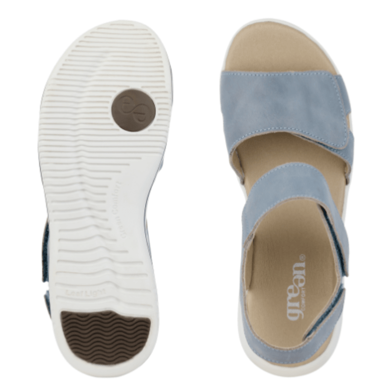 Green Comfort damesandal - Lyseblå