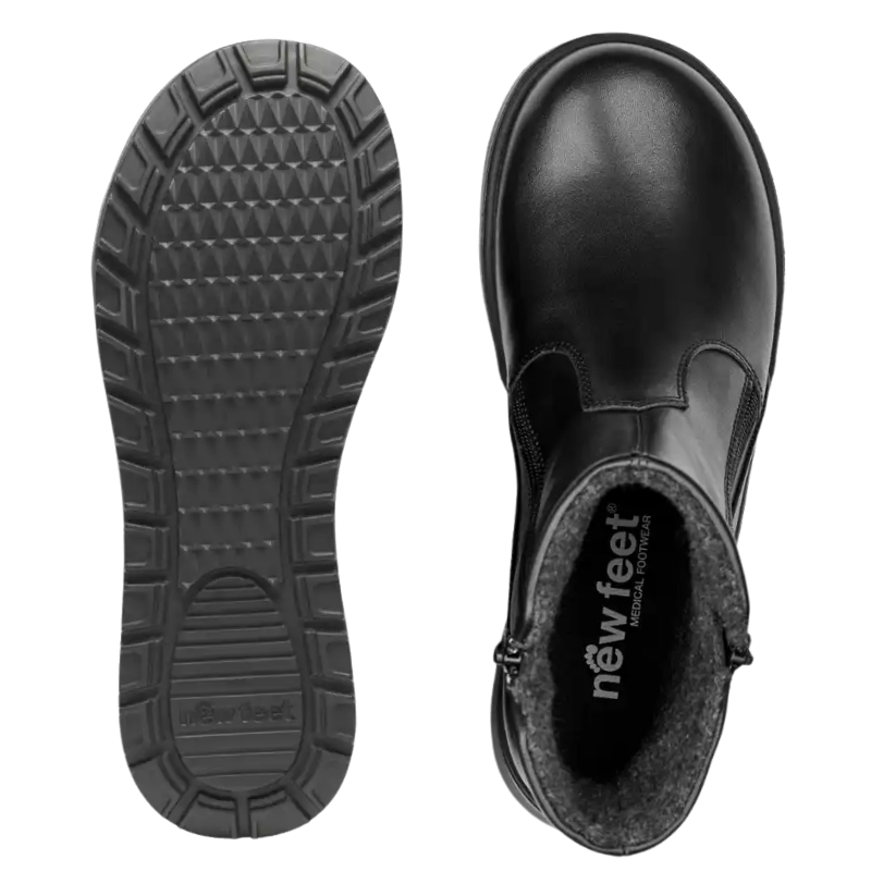 New Feet wide women's boot - Black