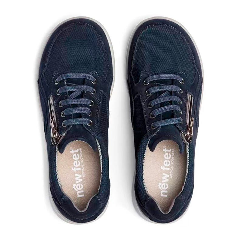 Damesko i mesh, Mørkeblå, New Feet - Seniorshop