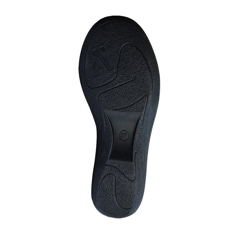 Arcopedico ballerina med velcro - Sort - Seniorshop