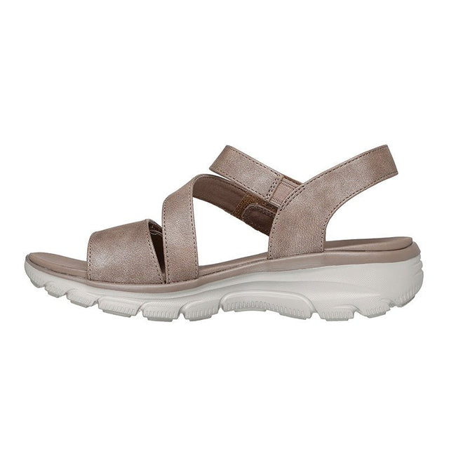Skechers damesandal med velcro - Beige - Seniorshop