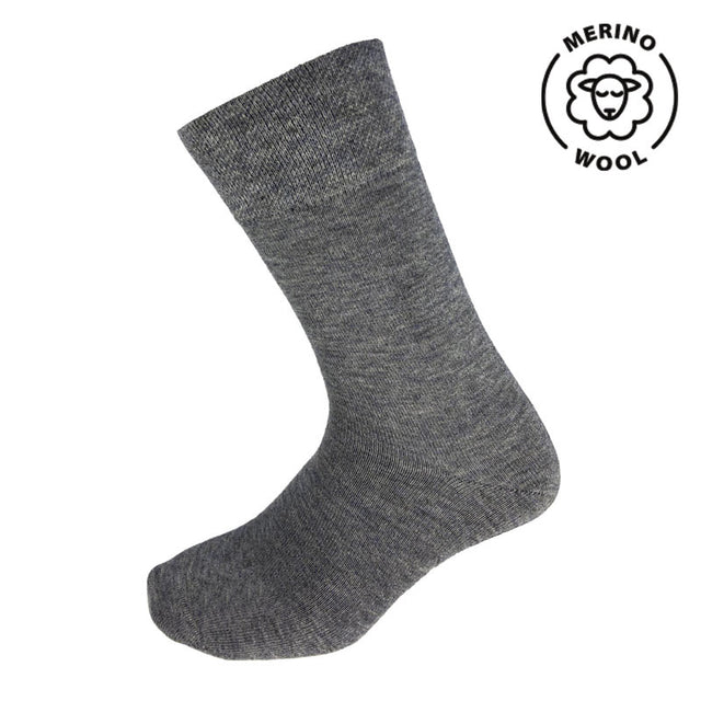 Diabetesstrømpe med merinould - Grå - Seniorshop