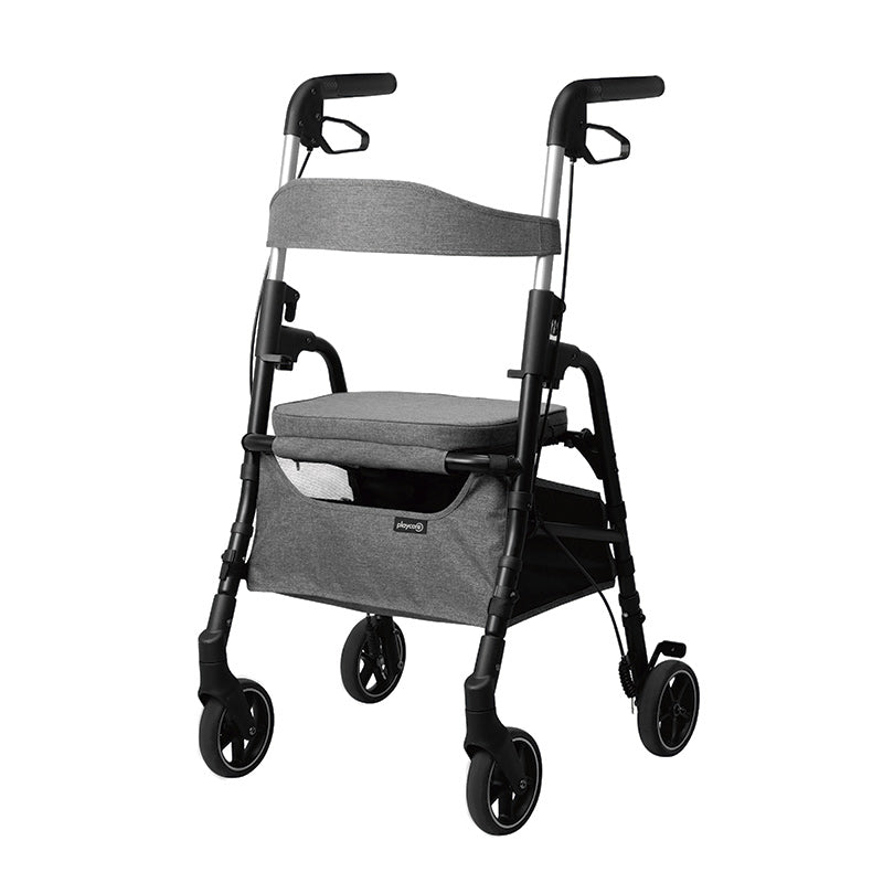 W4 rollator / indkøbsvogn - Grå - Seniorshop