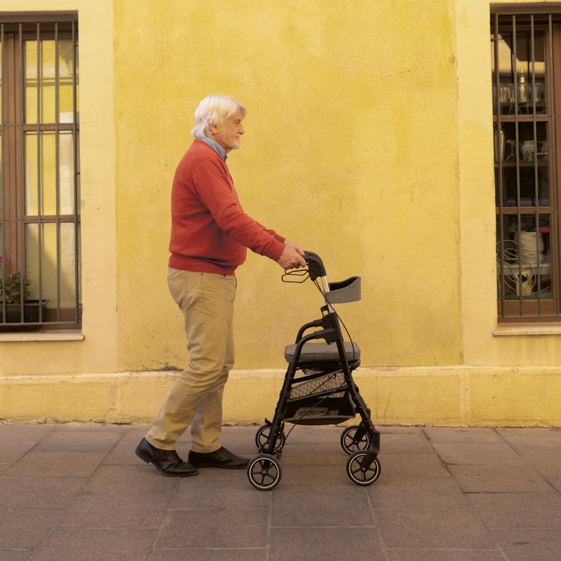 W4 rollator / indkøbsvogn - Bordeaux - Seniorshop