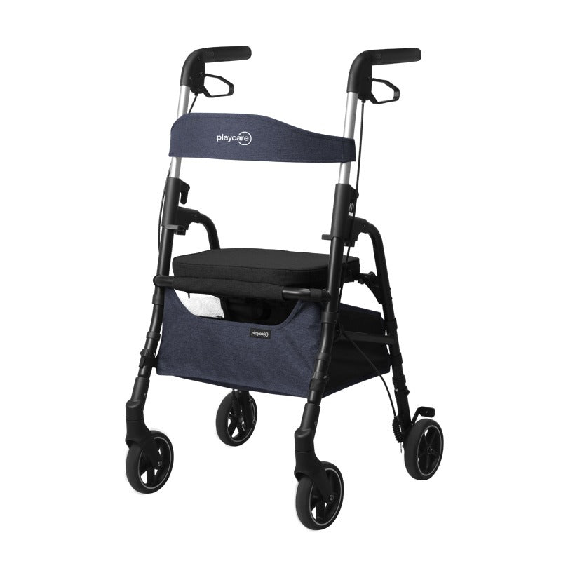 W4 rollator / indkøbsvogn - Blå - Seniorshop