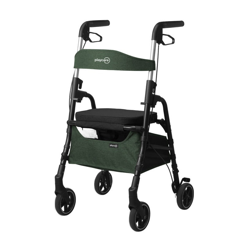 W4 rollator / indkøbsvogn - Grøn - Seniorshop