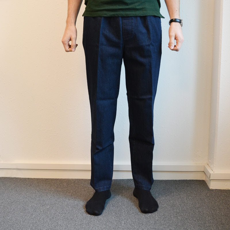 Jeans med elastik i taljen, Blå - Seniorshop