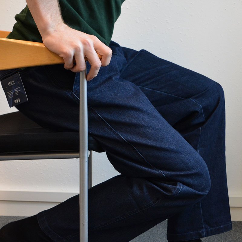 Jeans med elastik i taljen, Blå - Seniorshop