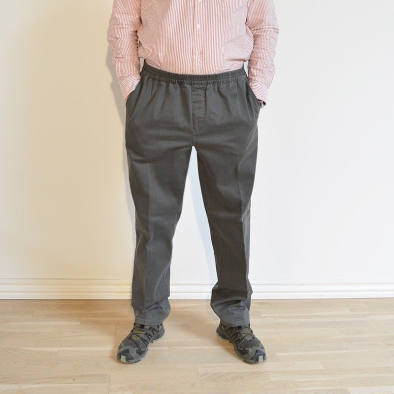 Bukser med elastisk talje - Grå - Seniorshop