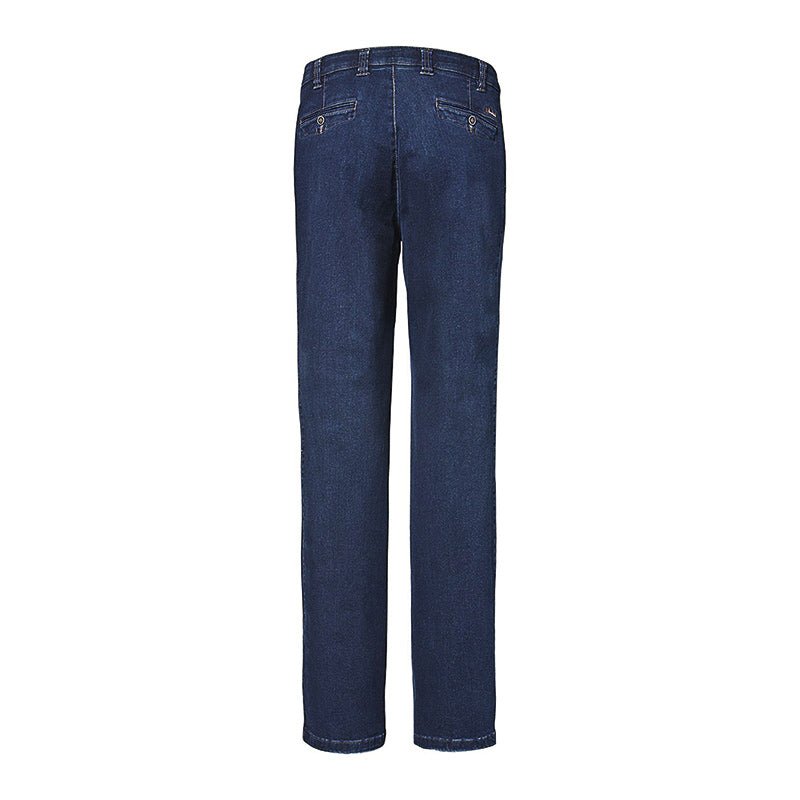 Jeans med elastik og stræk - Mørkeblå - Seniorshop