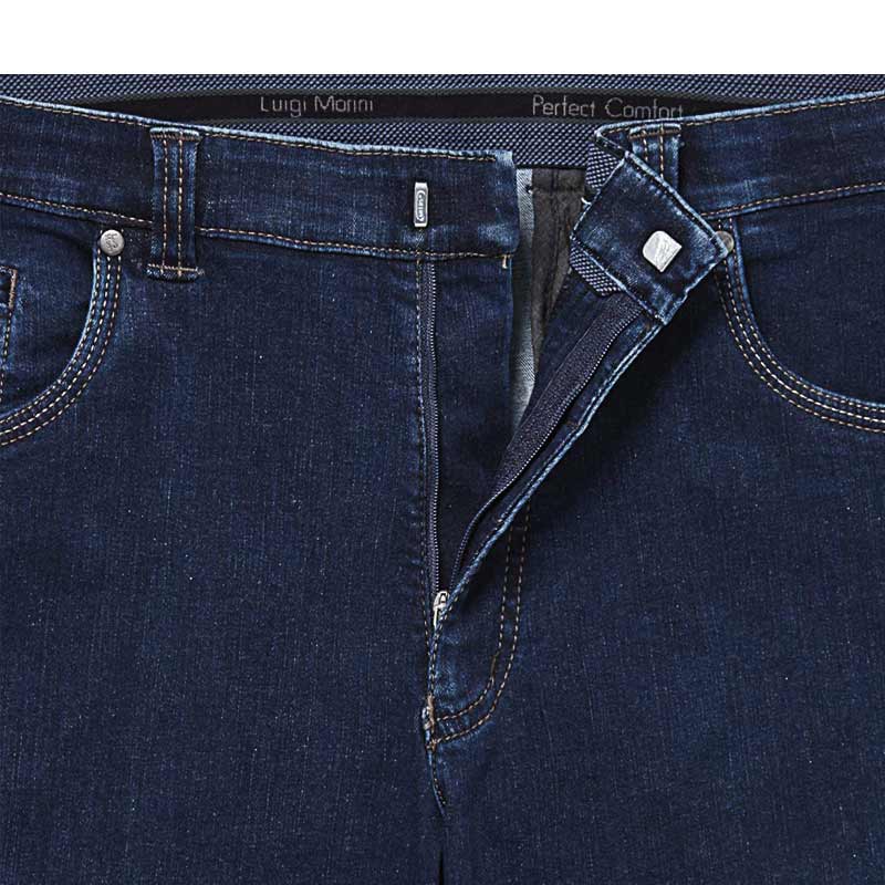 Jeans med elastik og stræk - Mørkeblå - Seniorshop