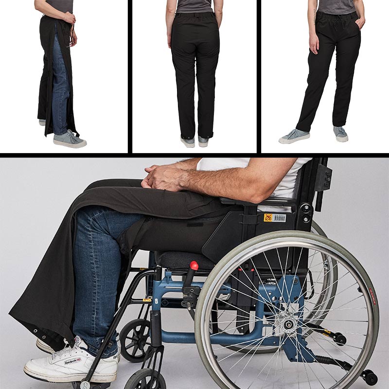 Vandtætte bukser med lynlås - Sort - Seniorshop