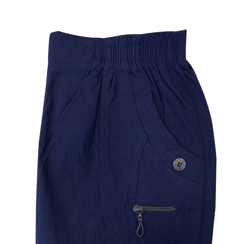 Damebukser med elastikkant - Navy - Seniorshop