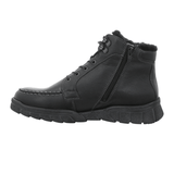 Black Waldläufer men's boot with laces and inner zipper, warm lining and a sturdy sole