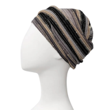 Zoya turban - Black Autumn Stripes