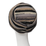 Zoya turban - Black Autumn Stripes