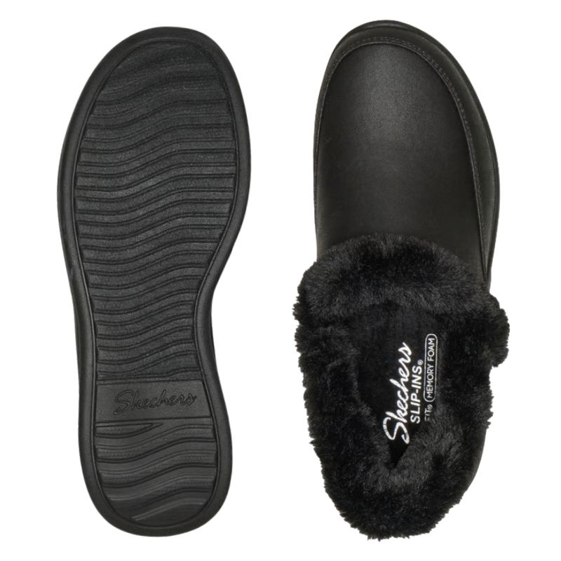 Skechers slip-in damehjemmesko - Sort