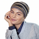 Zoya turban - Black Autumn Stripes