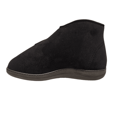 Sort høj terapisko set fra siden med et glat ydre og høj ankel