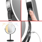 Makeup - spejl med tonet lys - 1x/10x forstørrelse