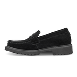 Green Comfort dameloafer - Sort ruskind