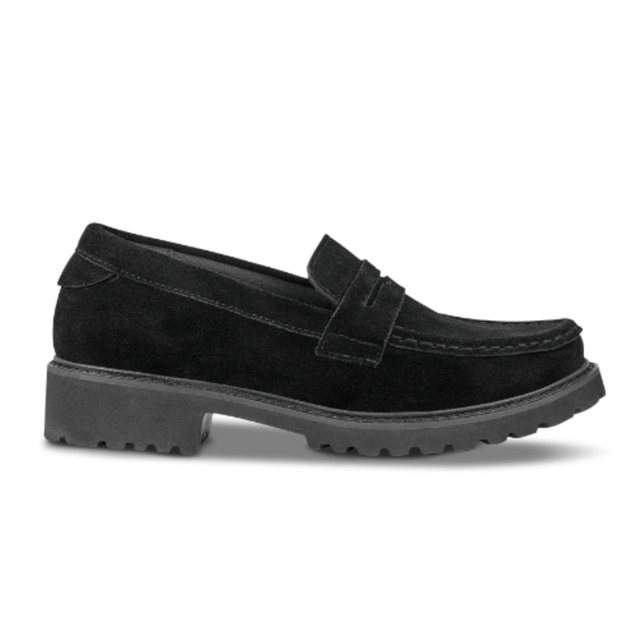 Green Comfort dameloafer - Sort ruskind