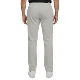 Grey jogging pants with elastic waist and subtle seams, seen from the back on a person