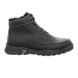 Black Waldläufer men's boot in nappa leather with laces and warm lining, seen from the side