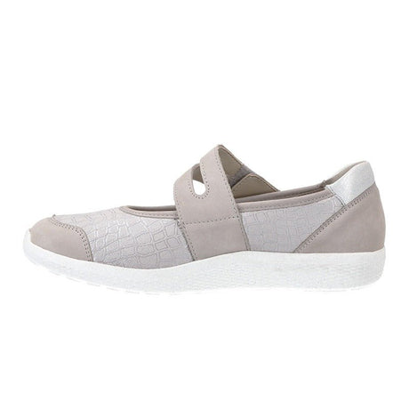 Waldläufer ballerina med velcro - Lys grå - Seniorshop