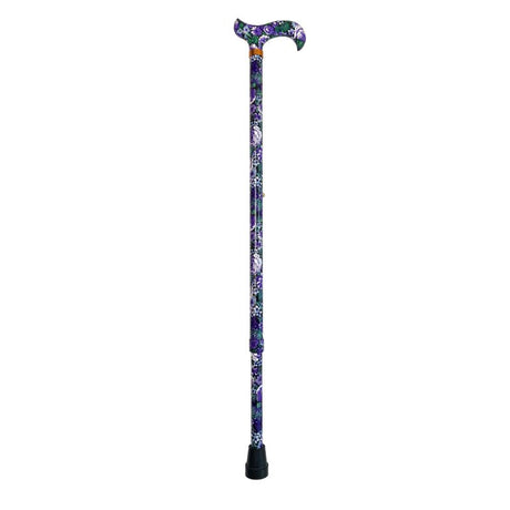 Stok med justerbar højde - Lilla blomster - Seniorshop